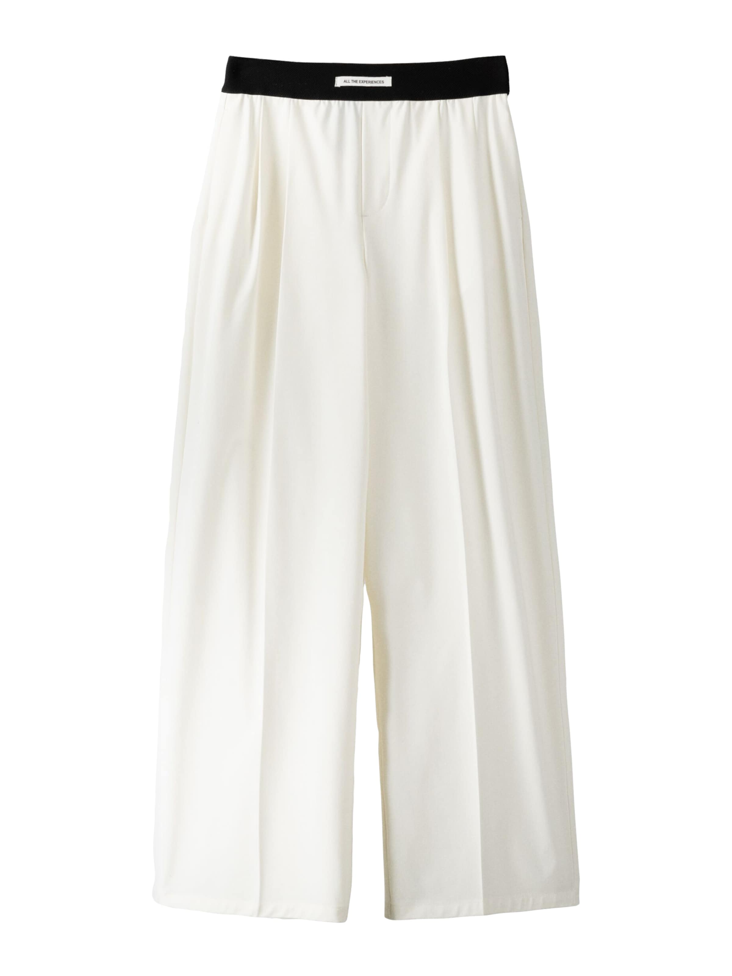 Wide leg Pantaloni con pieghe di Bershka in bianco: frontale