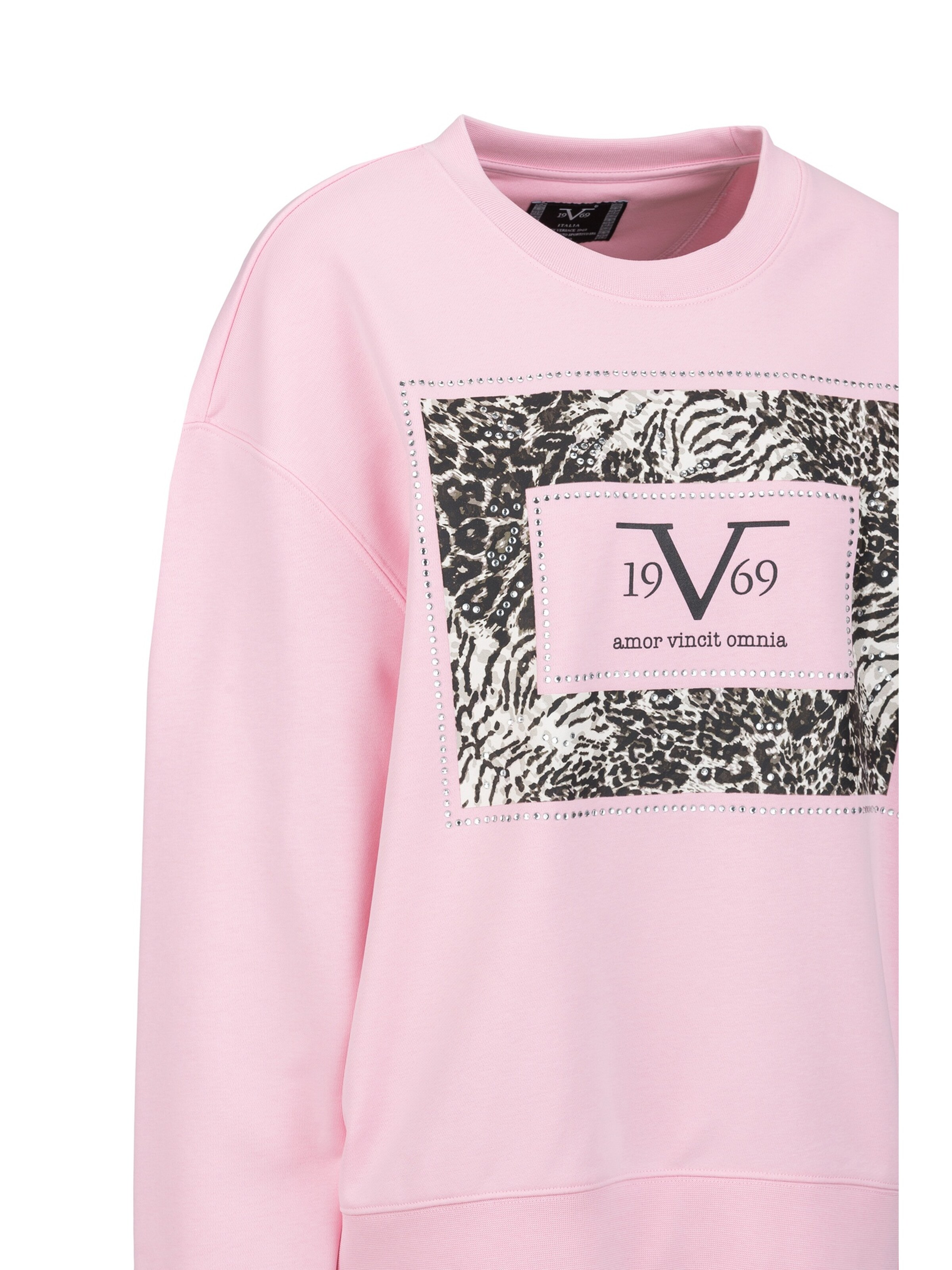 19V69 ITALIA Sweatshirt ' SINJA EMBELLISH ' in Roze