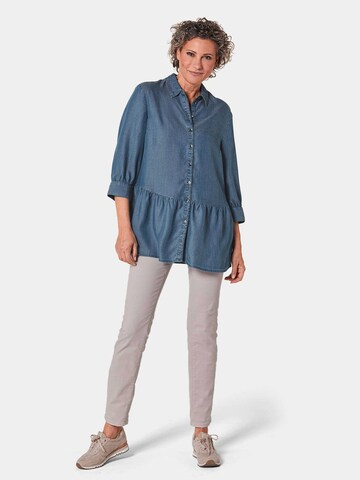 Goldner Bluse in Blau