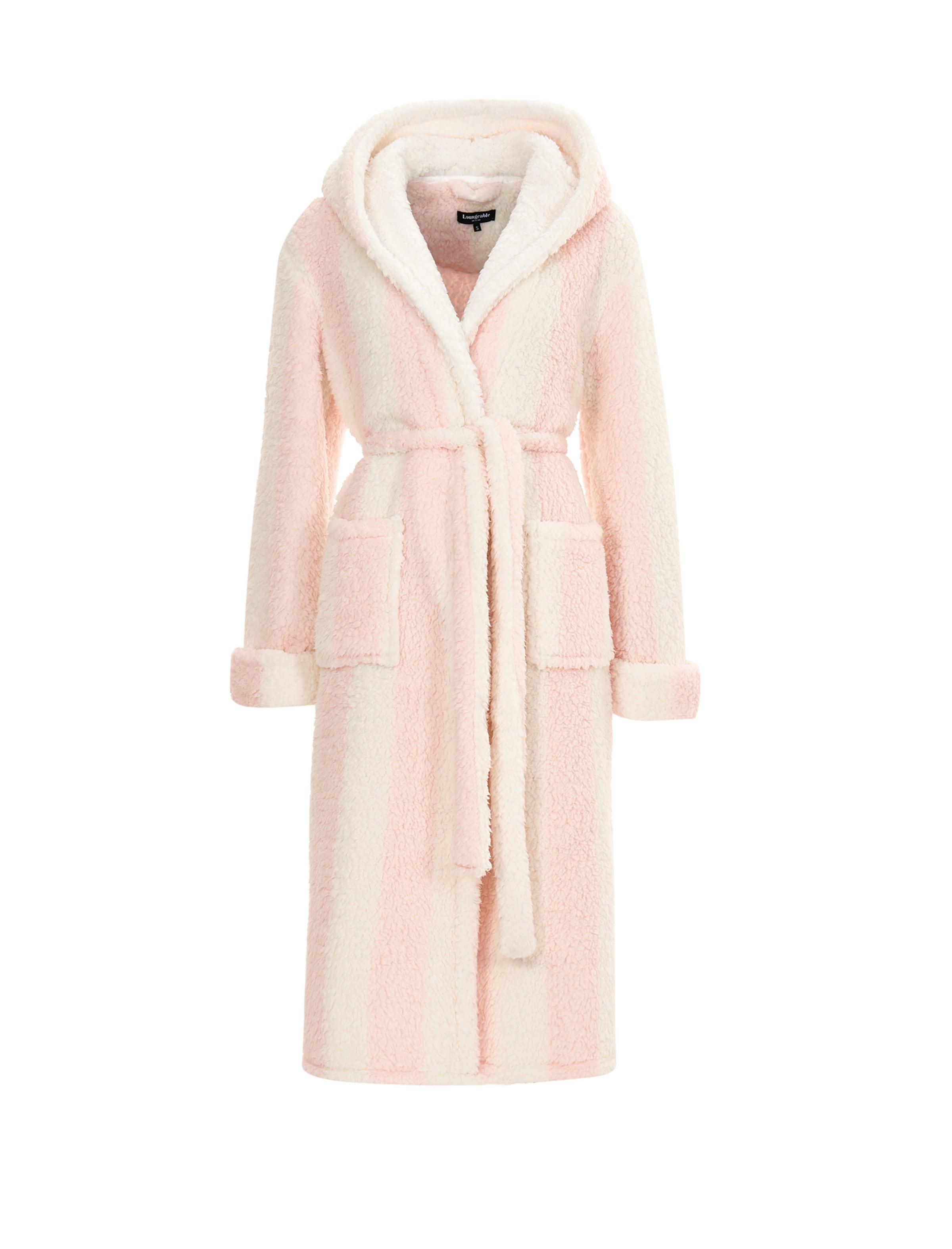 Loungeable Long Bathrobe in Pink: front