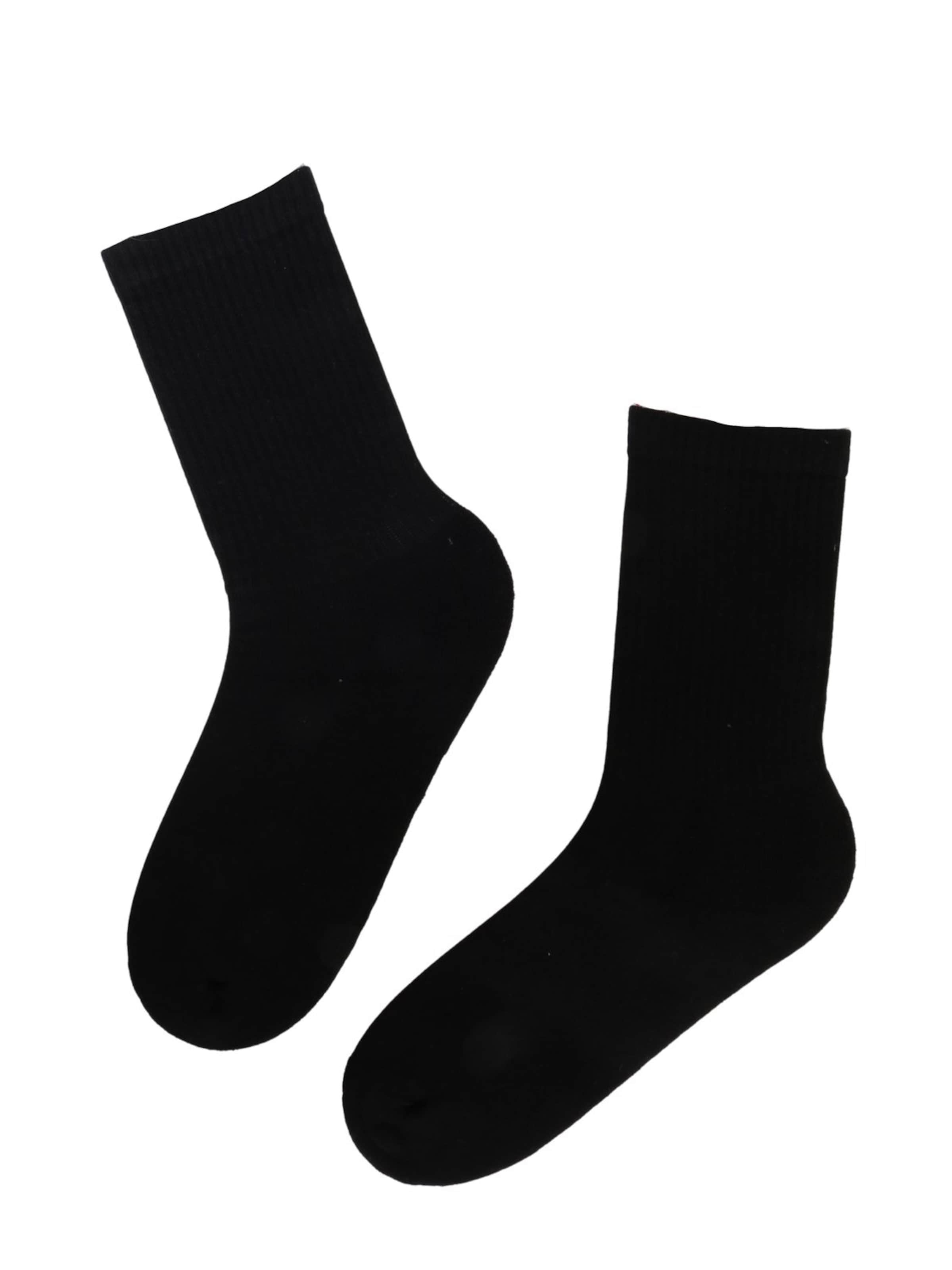 Chaussettes ''TENNIS black athletic socks'' Sokisahtel en noir : devant