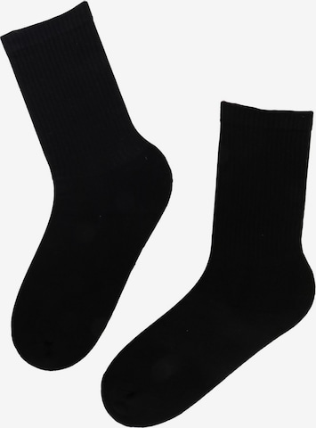 Chaussettes ''TENNIS black athletic socks'' Sokisahtel en noir : devant