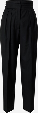 LeGer Premium Regular Pleat-Front Pants 'Sienna' in Black: front