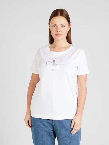 Calvin Klein Jeans Plus Shirt in White: front