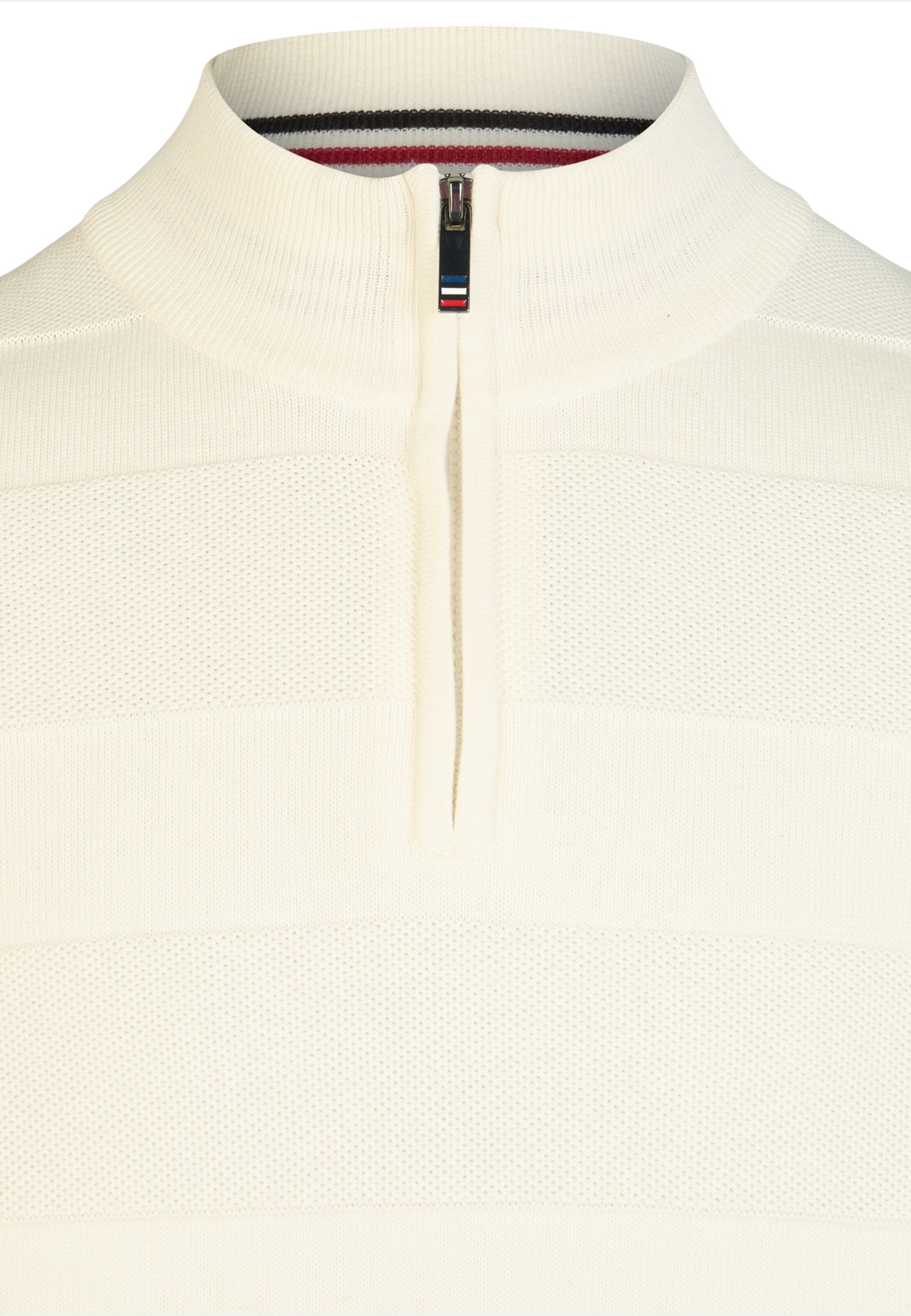 HECHTER PARIS Strickpullover 'ZIP TROYER' in Weiß