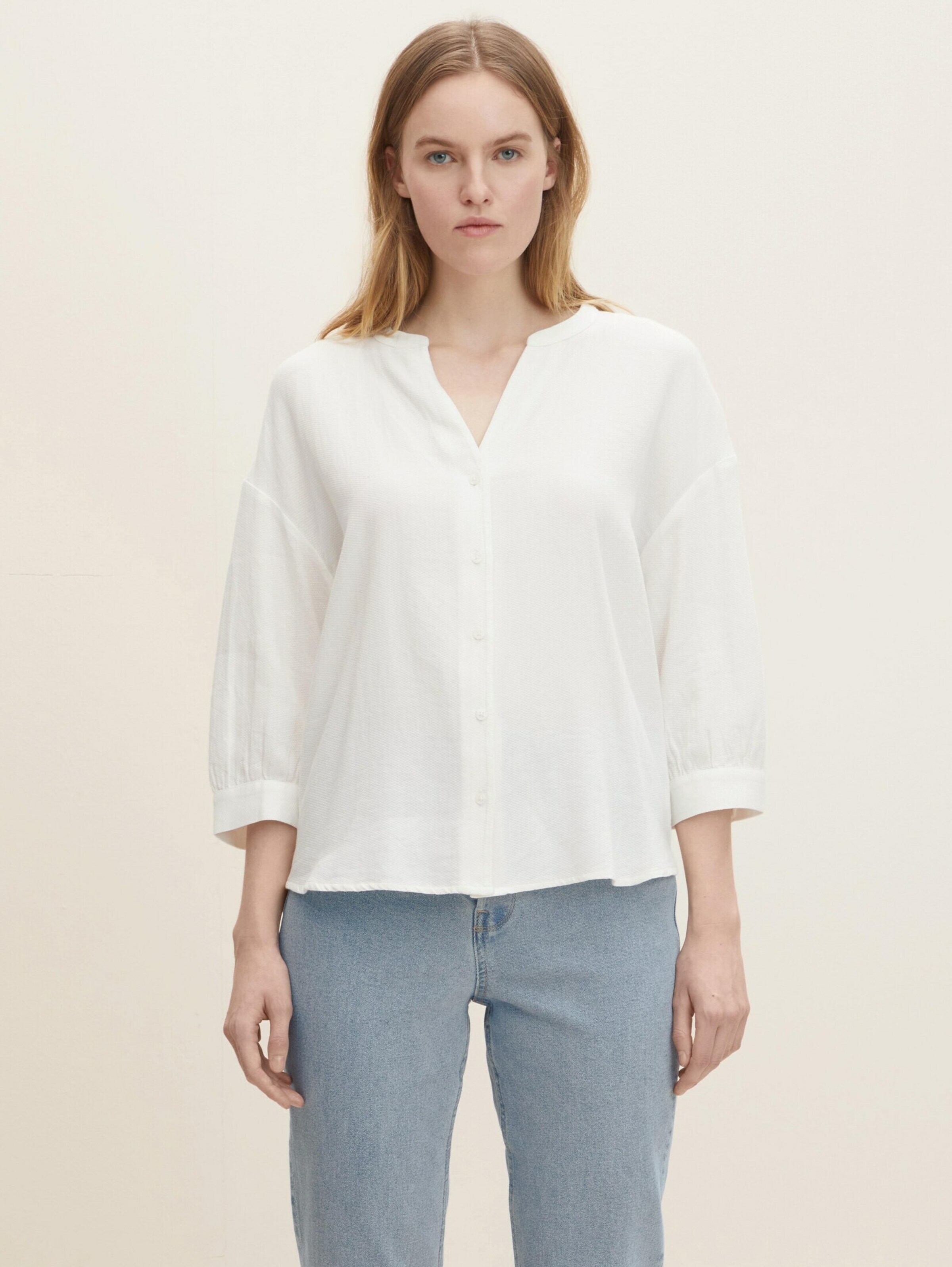 Frauen Große Größen TOM TAILOR Bluse in Weiß - EO84682 Frauen Große Größen TOM TAILOR Bluse in Weiß - EO84682