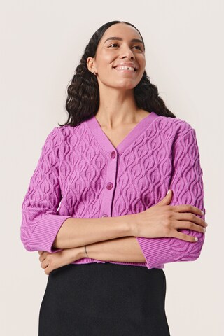 Cardigan 'Rava' SOAKED IN LUXURY en violet : devant