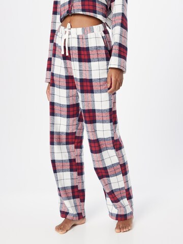 Lindex Pyžamové kalhoty – červená: přední strana