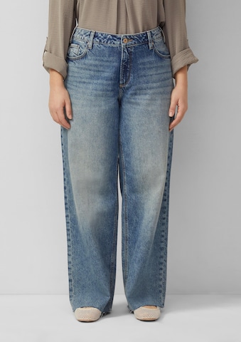 Wide Leg Jean QS en bleu : devant