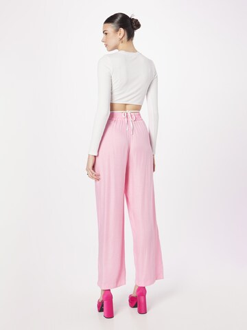 River Island Wide leg Παντελόνι πλισέ σε ροζ