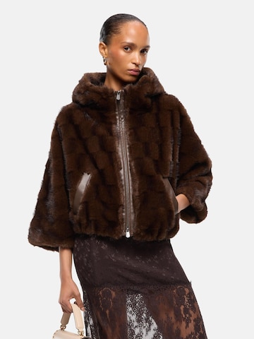 PINKO Winter jacket 'PINKO CADETIA  CAPPA ASPEN ASPETTO VISONE SCANA PELLICCIA' in Brown