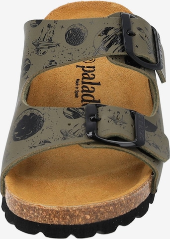 Palado Slippers 'Korfu B Print' in Green