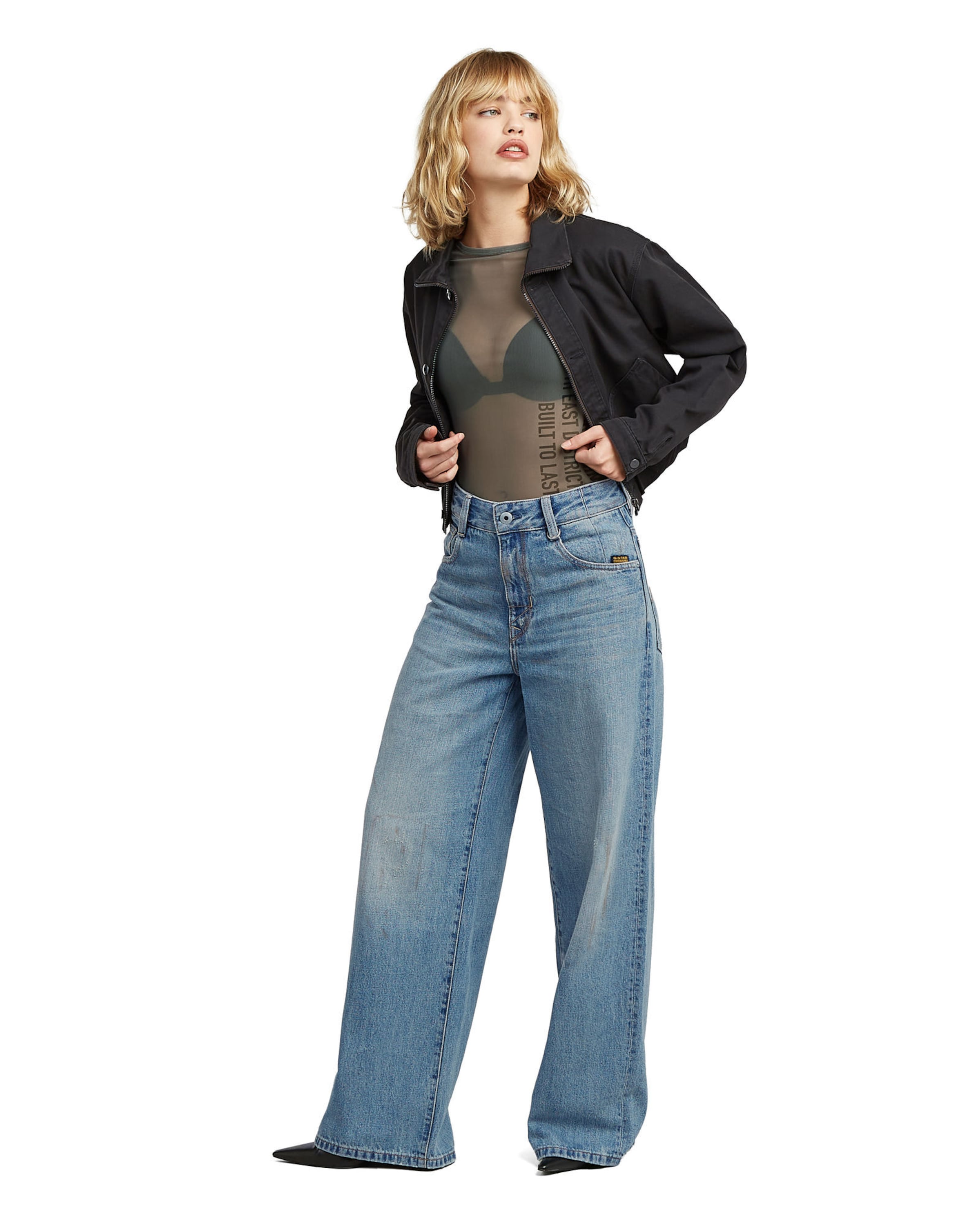 G-STAR Shirt 'Stencil Boat Slim' in Bruin