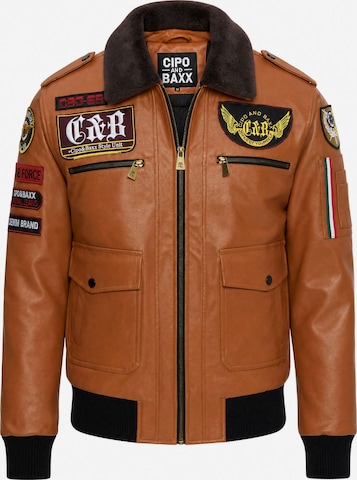 Veste d’hiver CIPO & BAXX en marron : devant