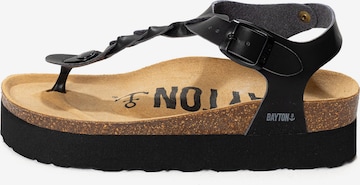 juoda Bayton Šlepetės per pirštą 'BANDAJOZ': priekis