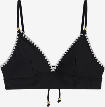 WE Fashion T-shirt Bikini Top in Black: front