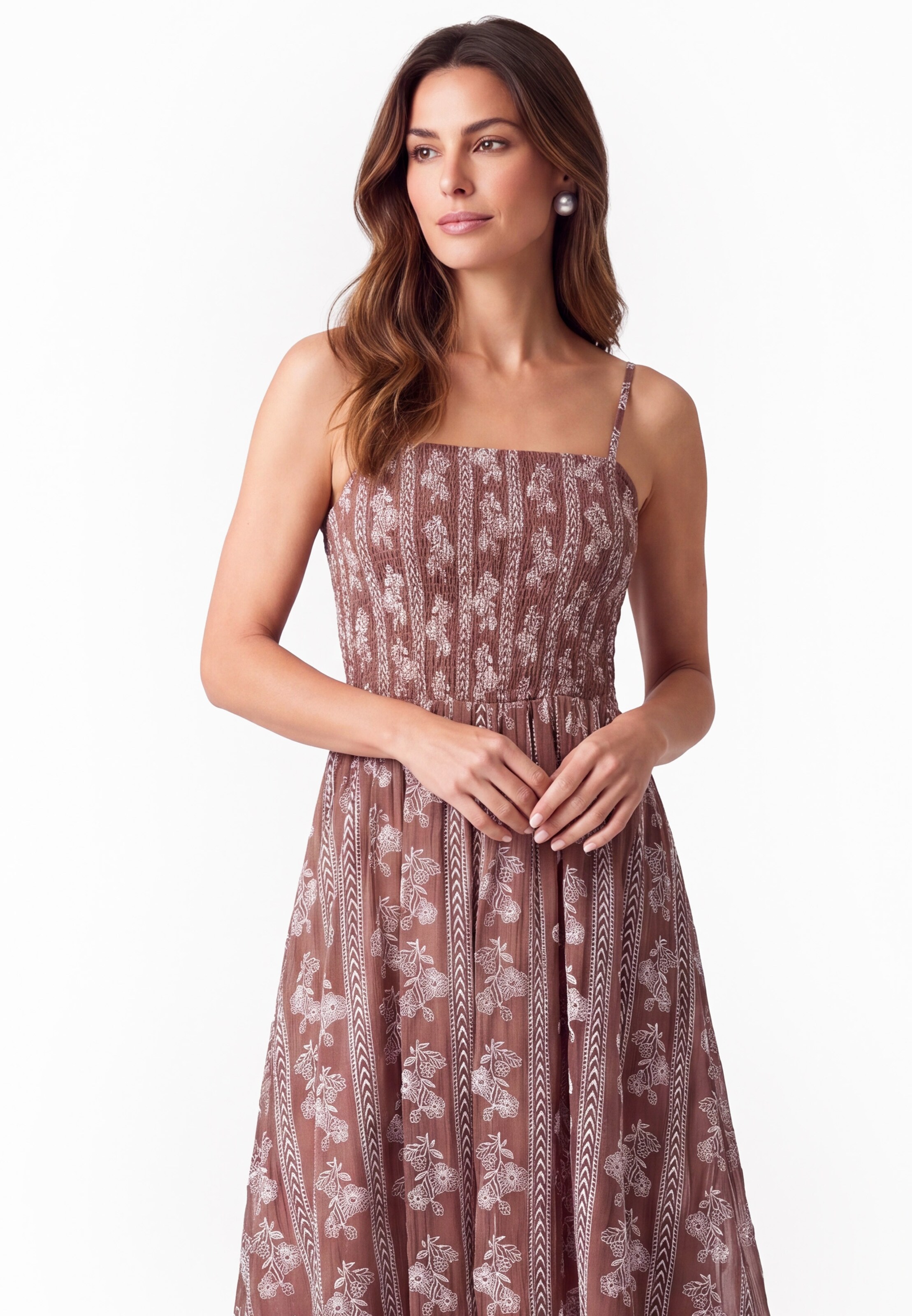 Usha - Vestido em castanho