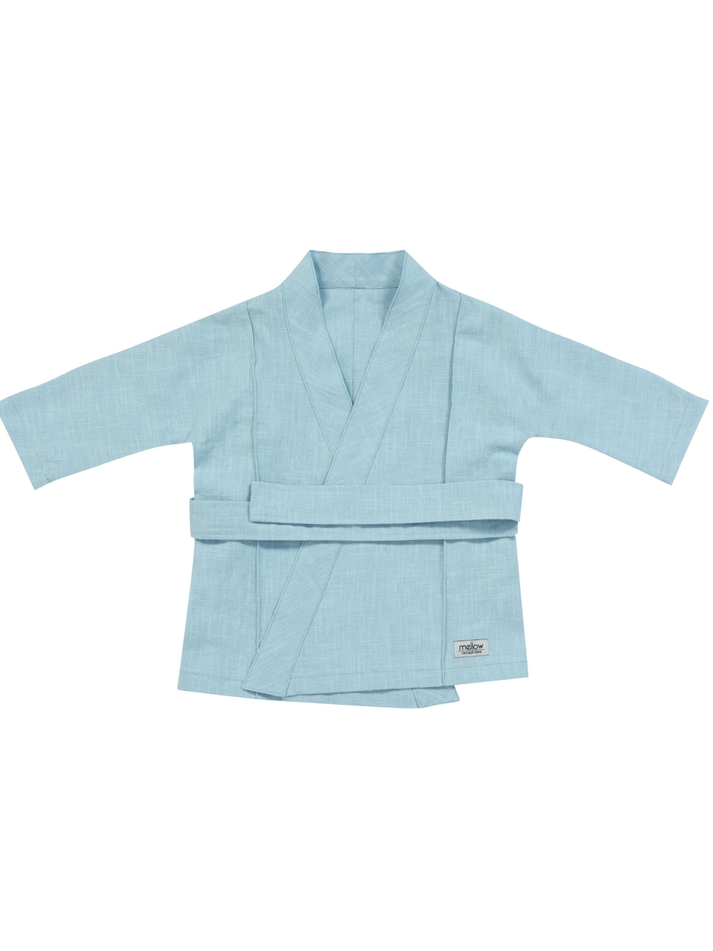 ZUBEK - Camiseta ''Kimono Ramie'' en azul: frente
