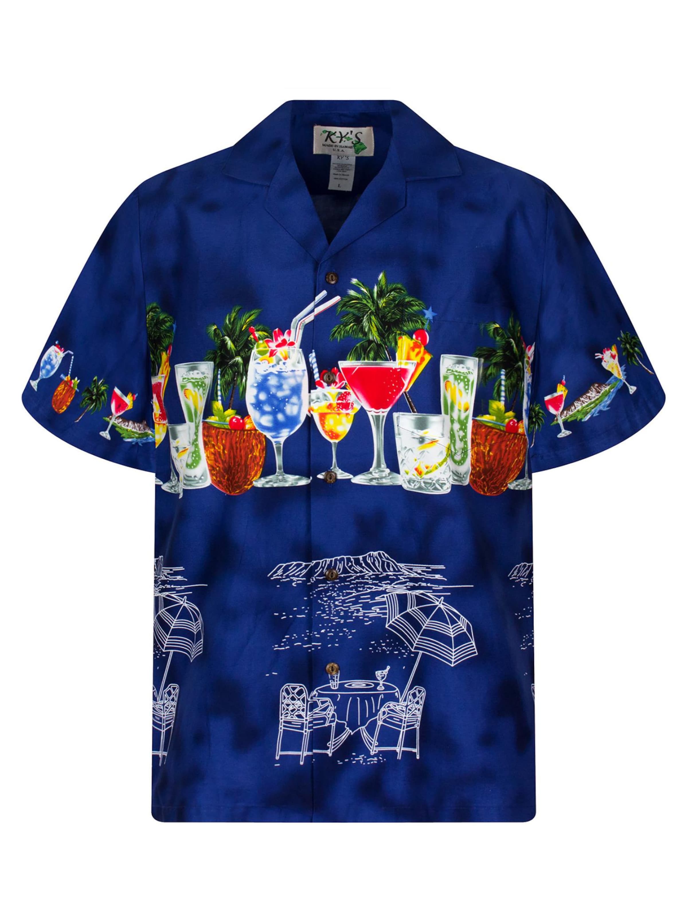 KY's Hemd 'Cocktail Brustdruck'‌‌‌‌‌‌ in blau, Produktansicht
