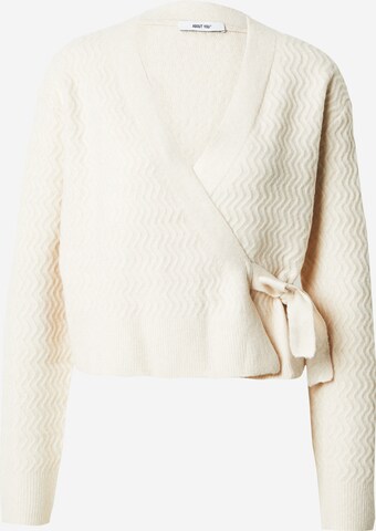 ABOUT YOU Knit cardigan 'Astrid' in White: front