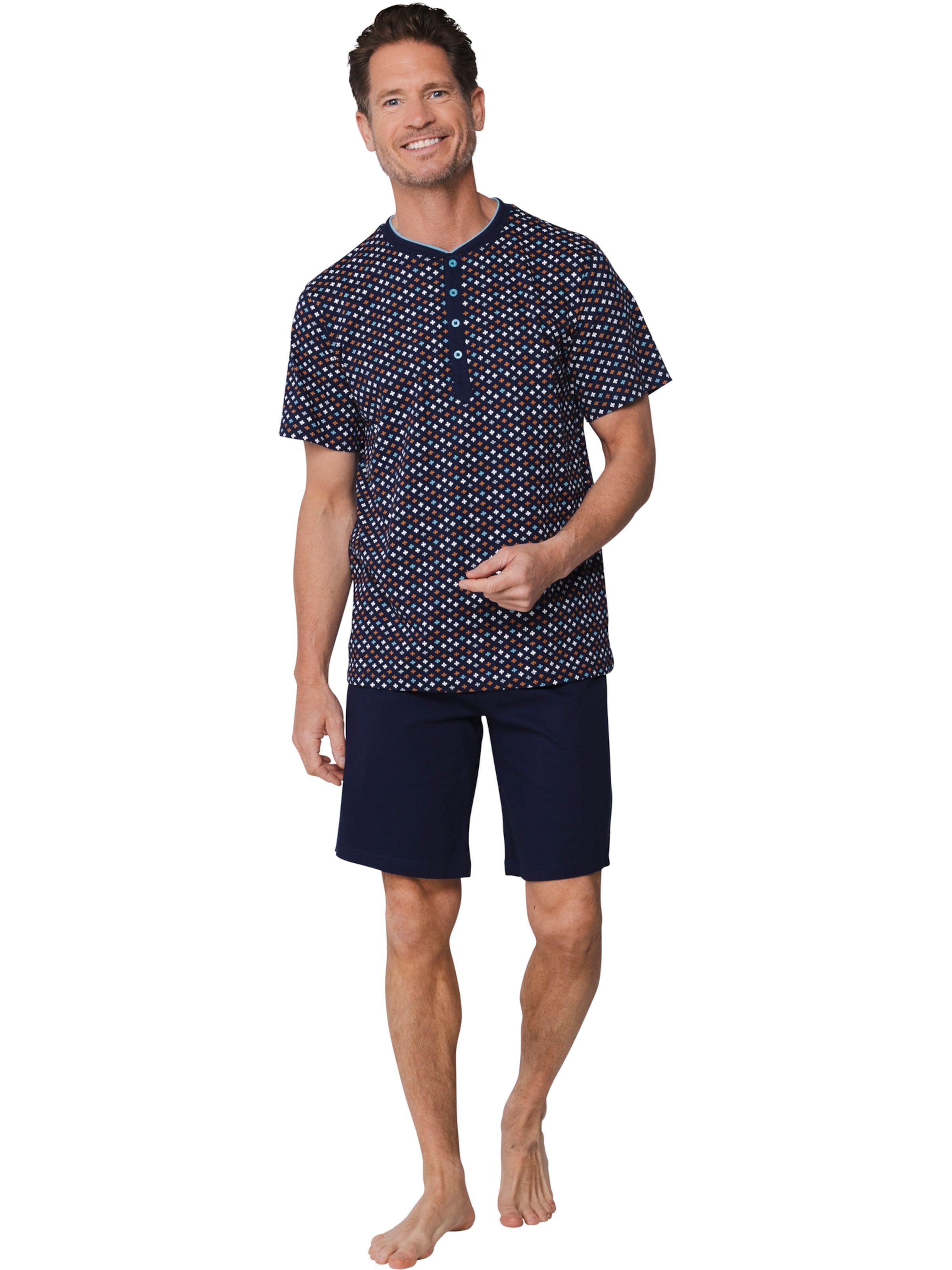 Pastunette Pyjama kort 'Shortama with buttons' in Blauw