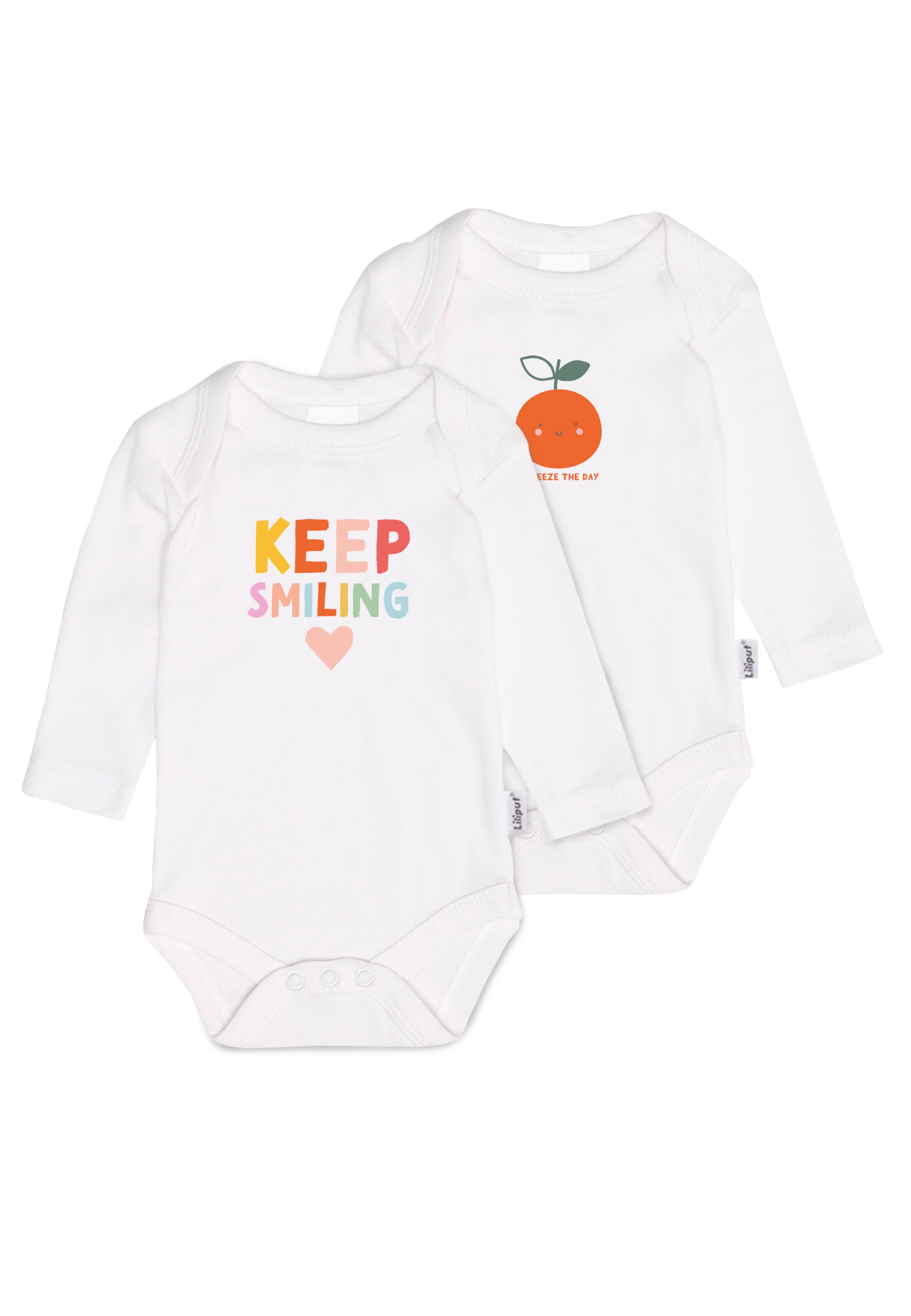 LILIPUT Romper/Bodysuit 'Keep Smiling' in White: front