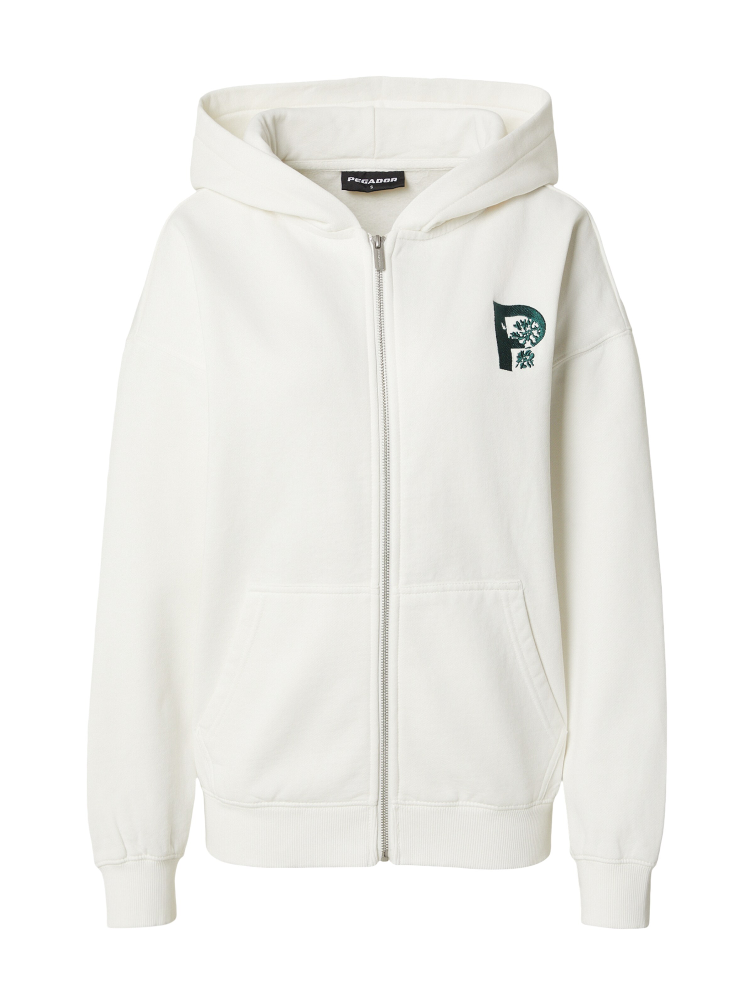 Pegador Sweatvest 'ALTEA' in de kleur Donkergroen / Offwhite, Productweergave