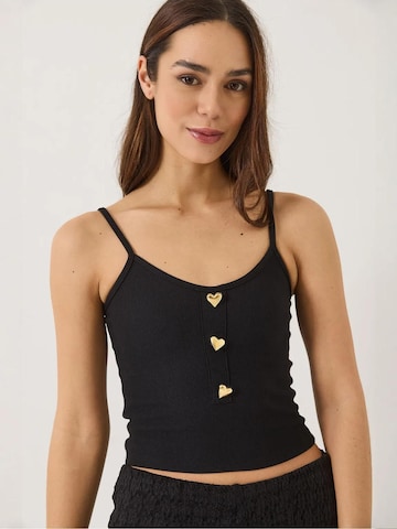 Bianco Lucci Top in Zwart: voorkant