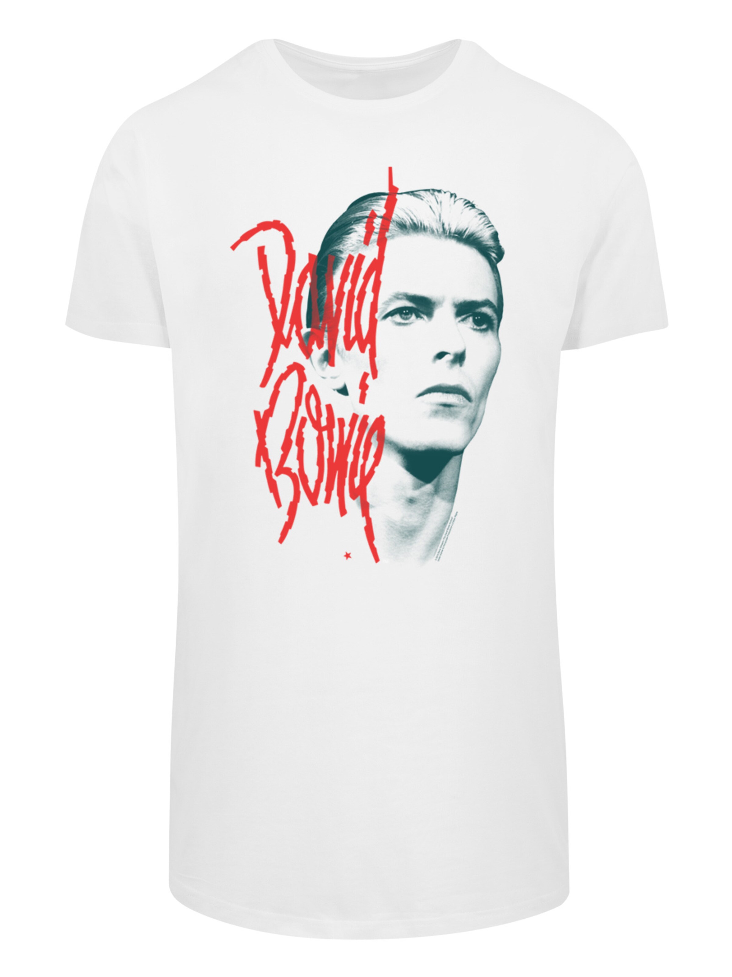 F4NT4STIC Shirt 'David Bowie Mono Stare' in White: front