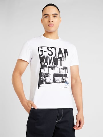 G-Star RAW Тениска 'Underground' в бяло: отпред