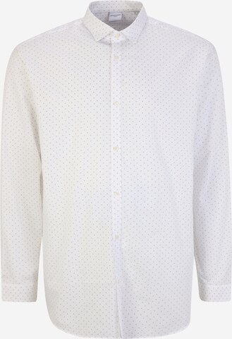 Jack & Jones Plus Button Up Shirt 'CARDIFF' in White: front