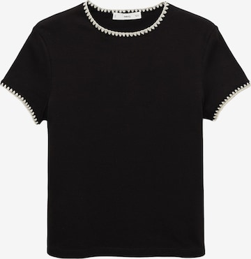 MANGO Majica 'LIRIO' | črna barva: sprednja stran