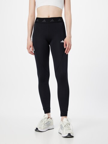 ADIDAS PERFORMANCE Skinny Workout Pants 'Techfit ' in Black: front