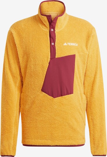 ADIDAS TERREX Sportsweatshirt 'Xploric High-Pile-Fleece Pullover' in gelb / karminrot, Produktansicht