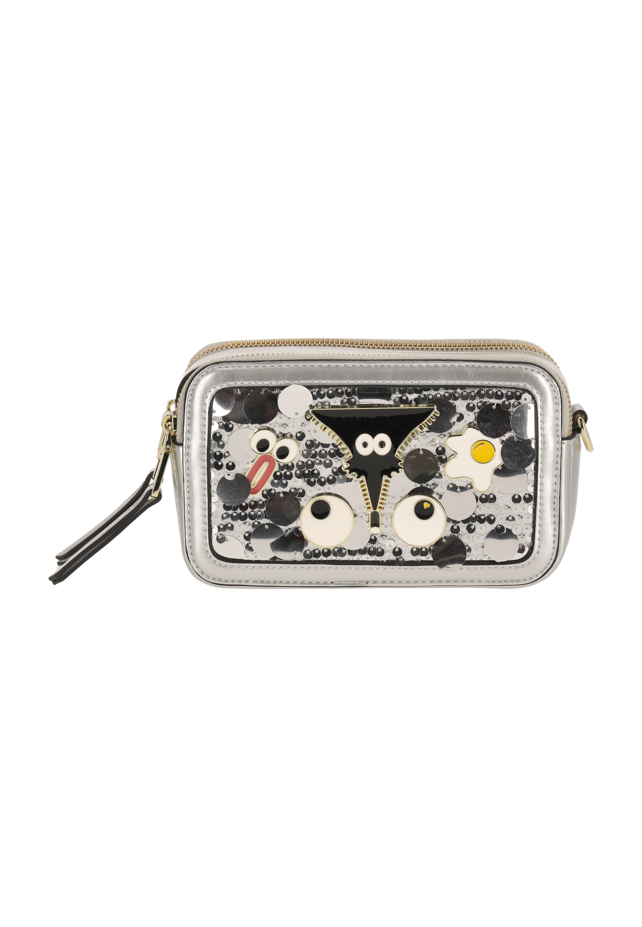 MYMO - Mala de ombro 'EyETHEME' em prata: frente