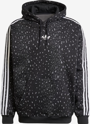 juoda ADIDAS ORIGINALS Megztinis be užsegimo 'Leo All Over Print Loose': priekis