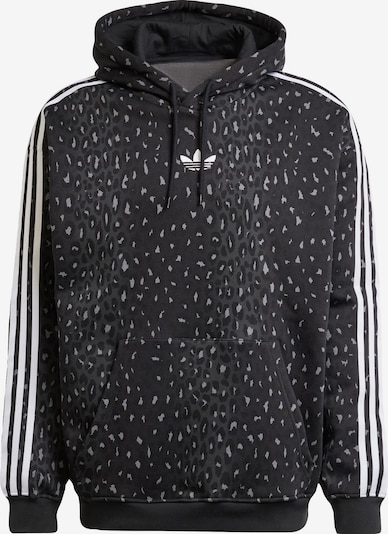 Megztinis be užsegimo 'Leo All Over Print Loose' iš ADIDAS ORIGINALS, spalva – pilka / juoda / balta, Prekių apžvalga
