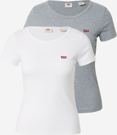 LEVI'S ® Shirt '2Pack Crewneck Tee' in graumeliert / rot / weiß, Produktansicht