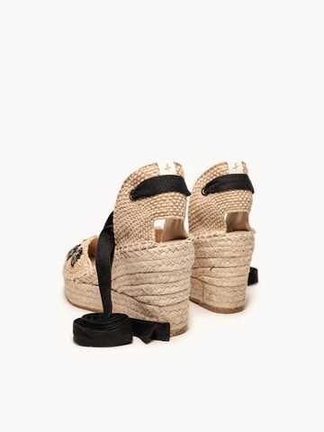 Alhamas Sandal 'Alpargata Cuña 8 cm' in Black