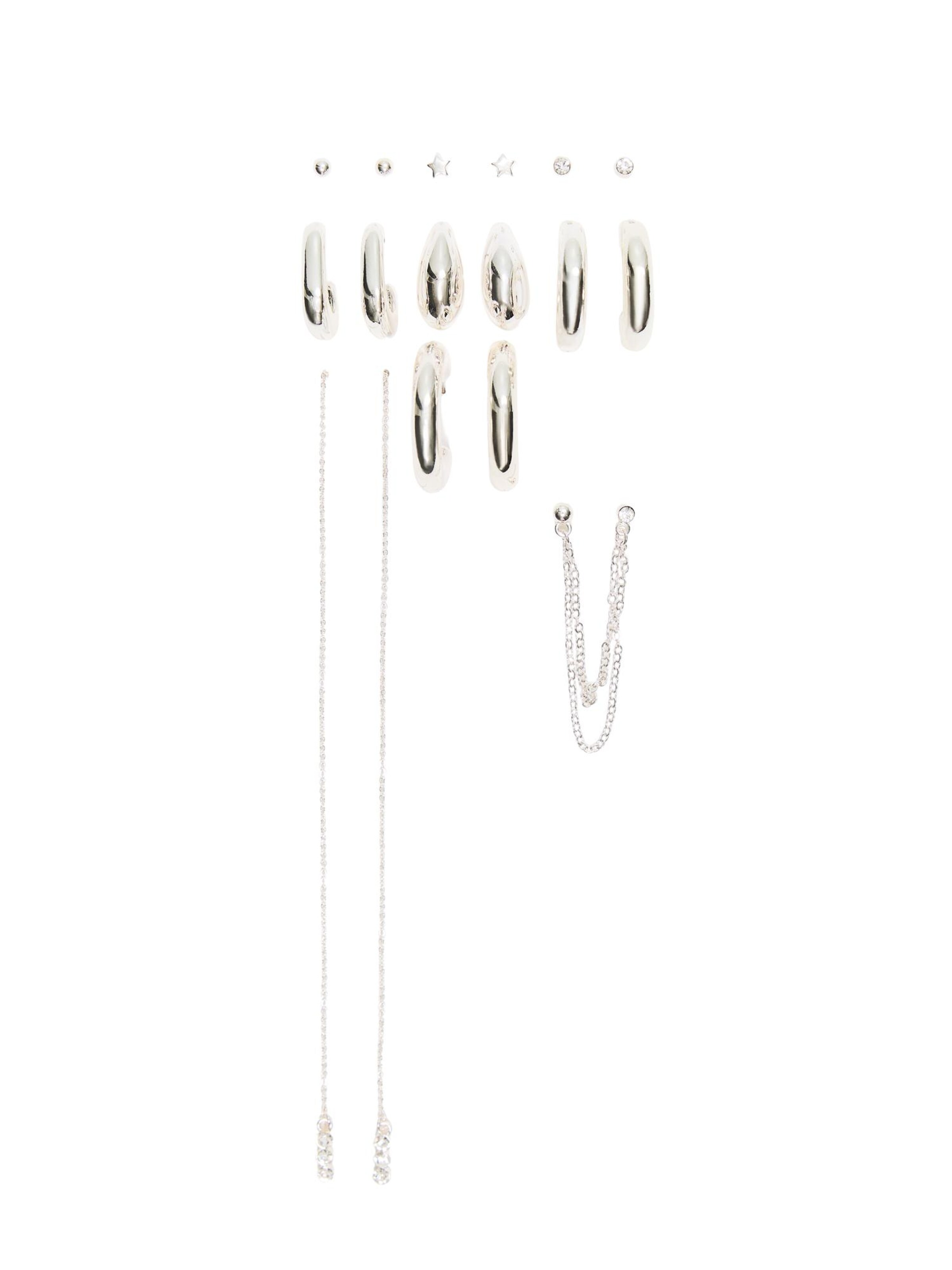 Bershka Boucles d'oreilles en One Size en argent, Vue avec produit