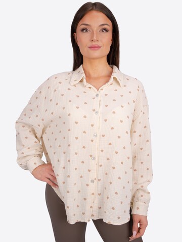 Chemisier 'Liya' Seasons of April en beige : devant