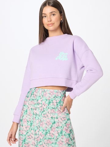 On Vacation Club Sweatshirt 'Flower' in Purple: front