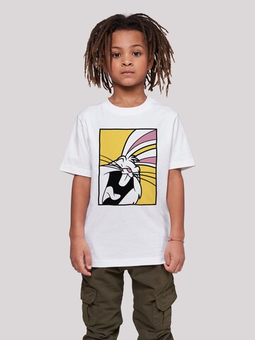 F4NT4STIC Shirt 'Looney Tunes Bugs Bunny Laughing' in White: front
