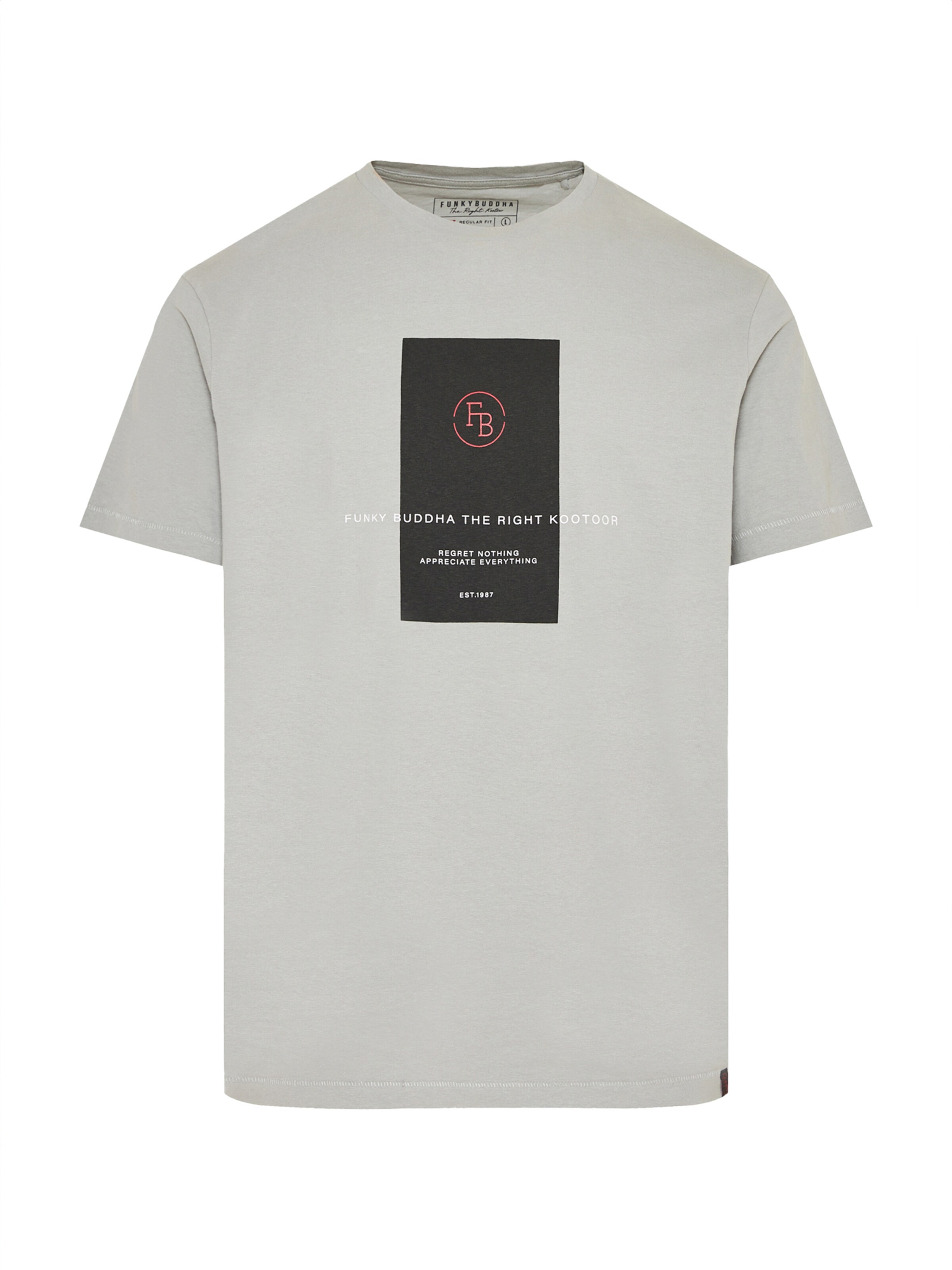 pelēks Funky Buddha T-Krekls: no priekšpuses