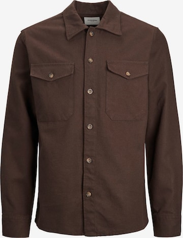 JACK & JONES Button Up Shirt in Brown: front