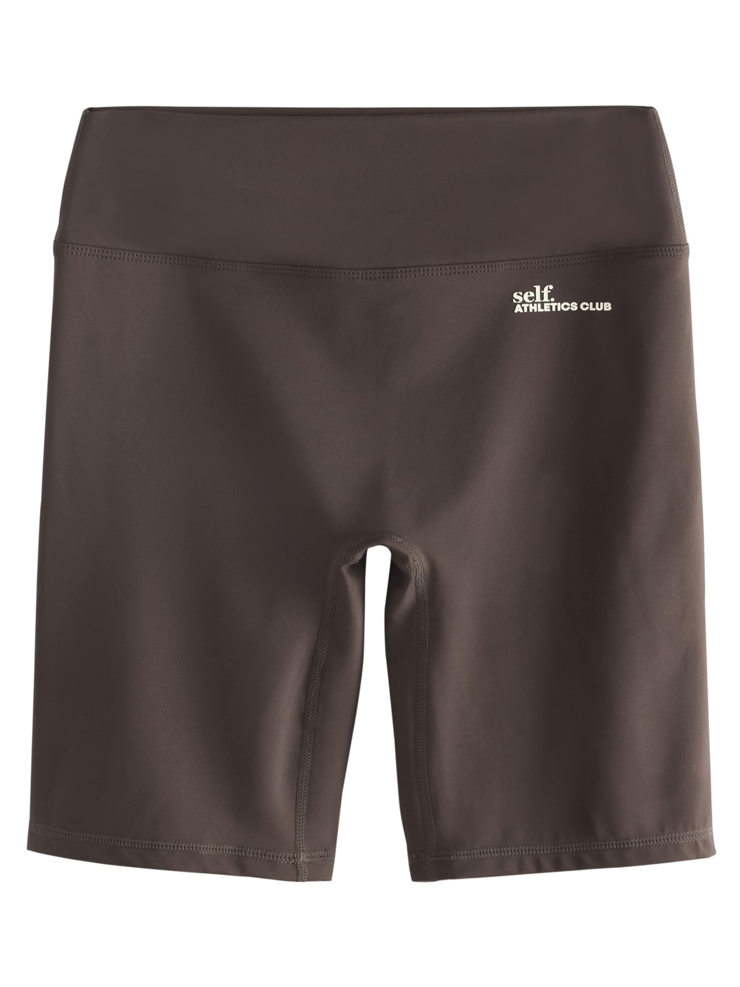 self. Skinny Shorts in Braun: Vorderseite