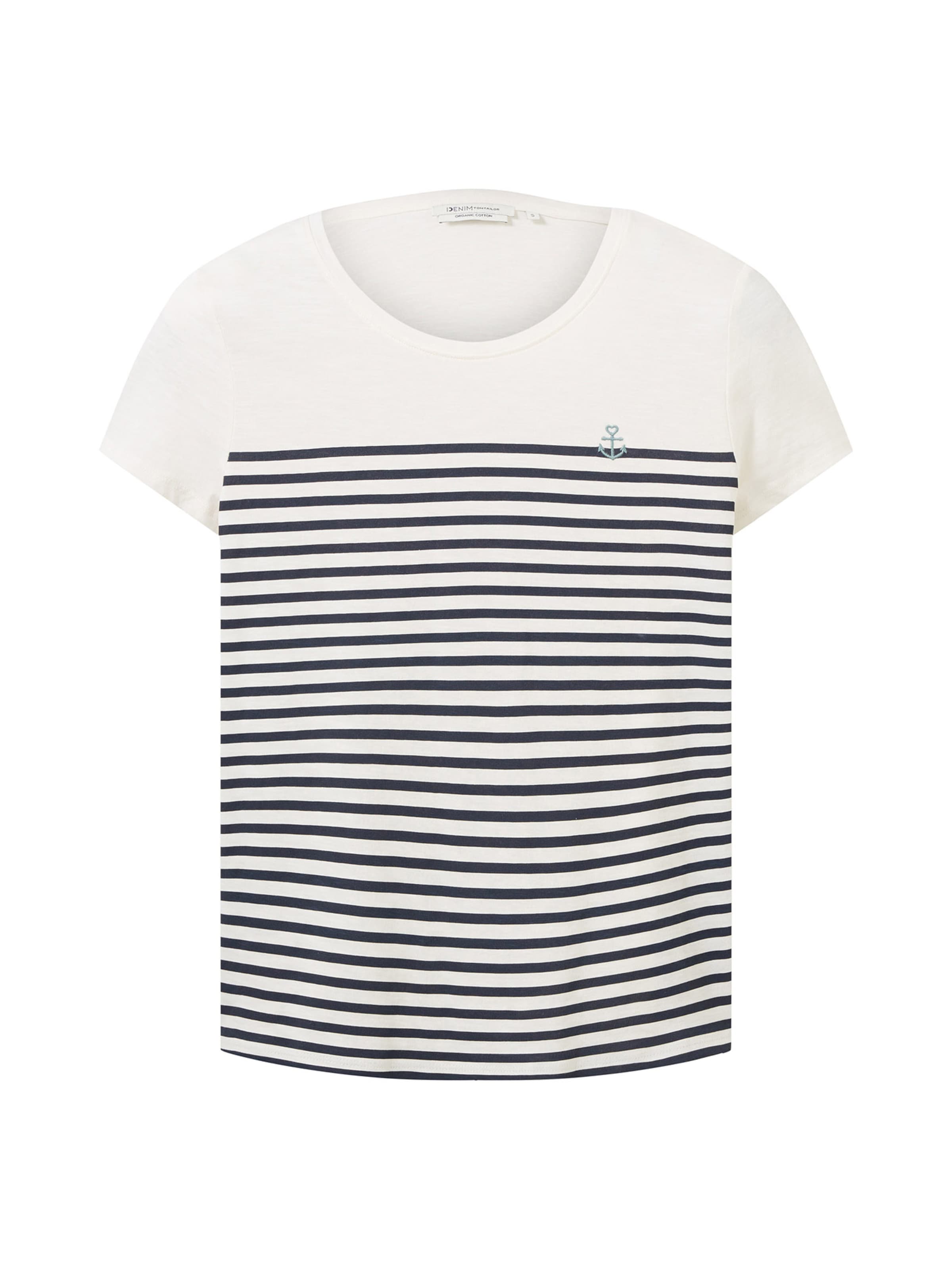 TOM TAILOR DENIM T-Shirt in Weiß: Vorderseite