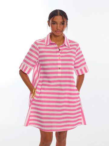 Lola Casademunt - Vestido camisero en rosa: frente