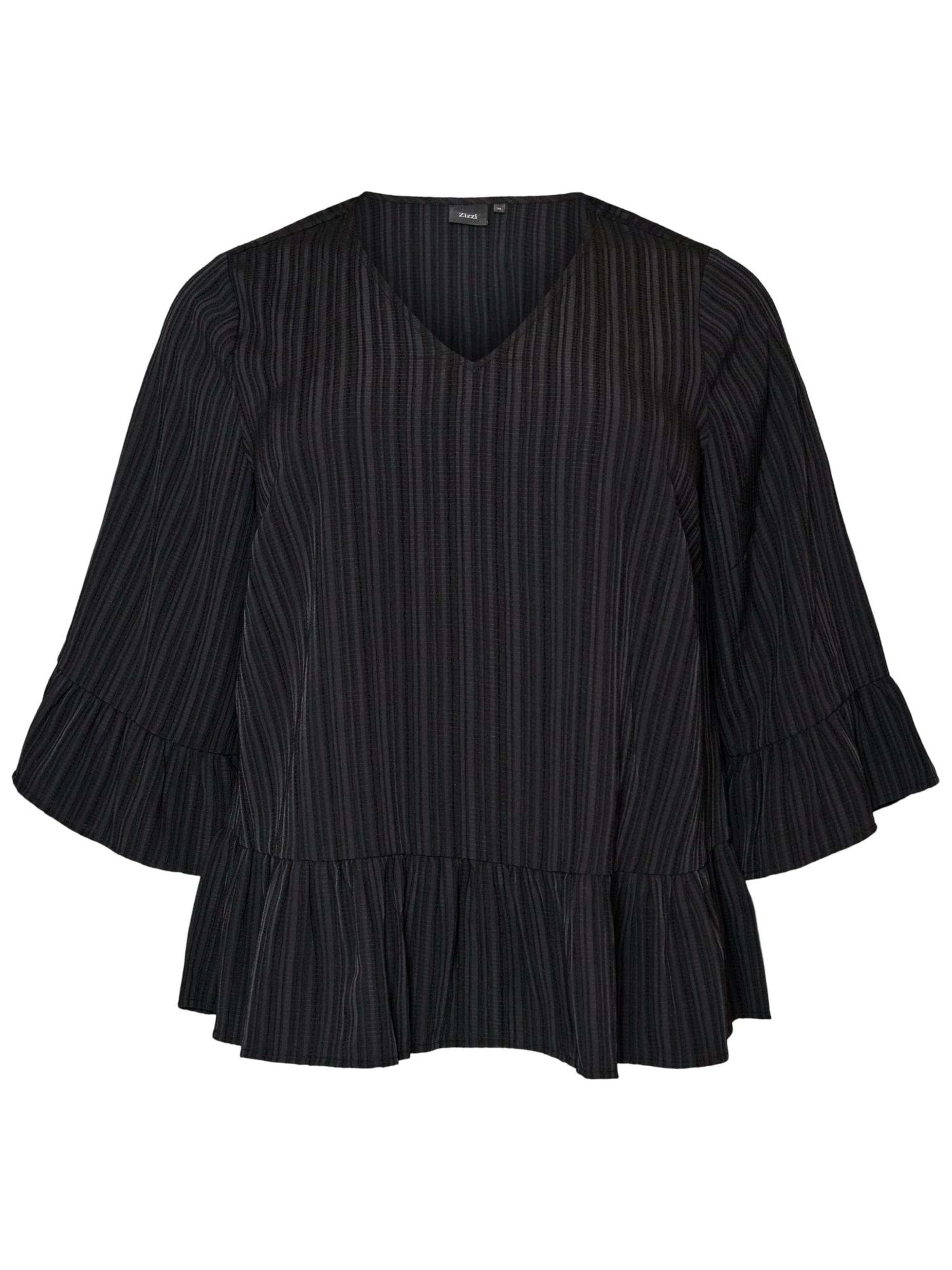 Zizzi Bluse 'MYASHA' i sort: forside