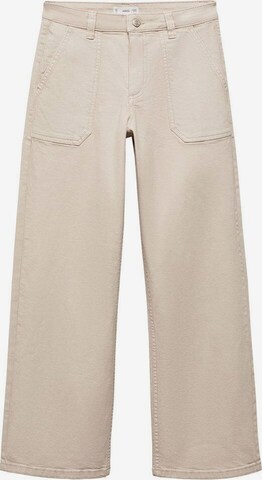 MANGO TEEN Wide Leg Jeans 'Utility' in Beige: predná strana